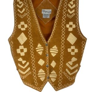 Cheyenne Suede Vest with Embroidered Pattern